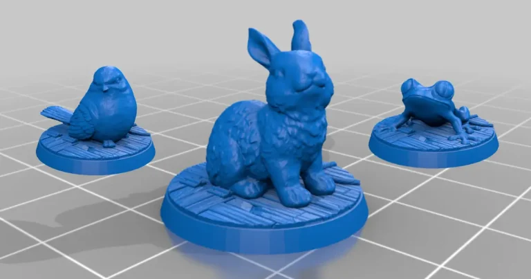 Mini Animal Figure Painting Bring Tiny Critters to Life a bird bunny and frog blue 3d print model