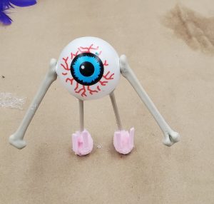 Halloween monster made during a family craft workshop