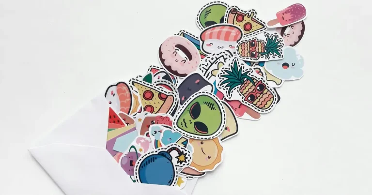 From Sketch to Stickers Steam Futures Workshop Series an envelope with a bunch of random colorful stickers falling out