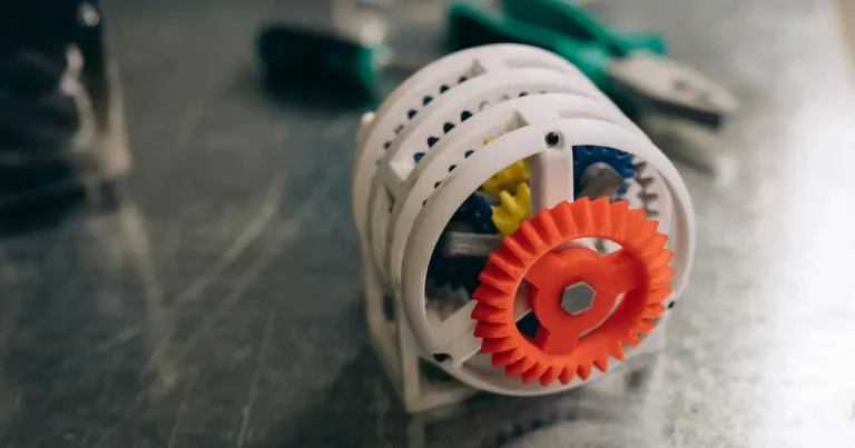 Maker Motions and Simple Machines Steam Futures workshop series small tinkered set of gears in a circular frame
